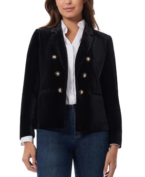 Women's Velvet Faux Double-Breasted Jacket