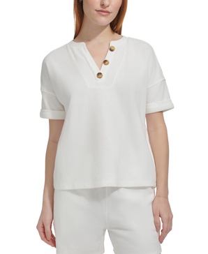 Women's French Terry Henley Top