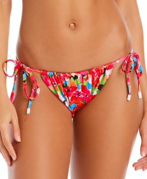 Women's Geranium Tunnel Side-Tie Hipster Bikini Bottoms