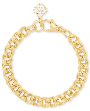 Pavé Logo Charm Chain Link Bracelet