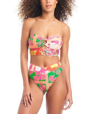 Women's Convertible O-Ring Bandeau Bikini Top & V-Waist Bottoms, Created for Macy's