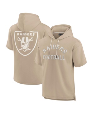 Men's and Women's Khaki Las Vegas Raiders Elements Super Soft Fleece Short Sleeve Pullover Hoodie