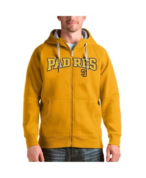 Men's Gold San Diego Padres Team Logo Victory Full-Zip Hoodie