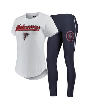 Women's White, Charcoal Atlanta Falcons Sonata T-shirt and Leggings Sleep Set