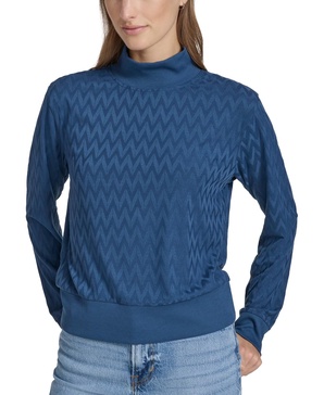 Women's Chevron Jacquard Turtleneck Top