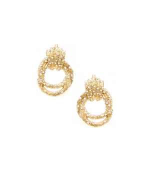 Crystal Studded Knot Earrings