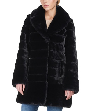 Women's Faux-Fur Notched Collar Coat