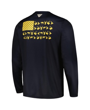 Men's Navy Michigan Wolverines Terminal Shot Omni-Shade Long Sleeve T-shirt