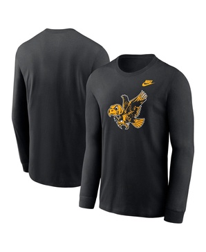 Men's Black Iowa Hawkeyes Legacy Primary Logo Long Sleeve T-Shirt