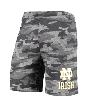 Men's Charcoal, Gray Notre Dame Fighting Irish Camo Backup Terry Jam Lounge Shorts