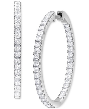 Diamond Princess In & Out Medium Hoop Earrings (2 ct. t.w.) in 14k White Gold