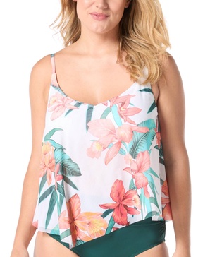 Women's Captivate Bra-Sized Handkerchief-Hem Tankini Top 