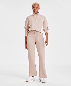 Women's Scuba Wide-Leg Tie-Waist Pants, Created for Macy's 