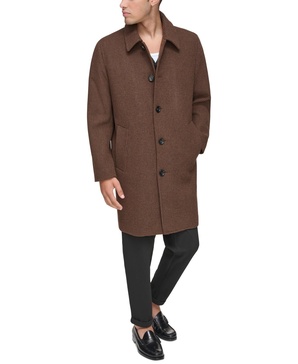 Men's Rennel Houndstooth Single-Breasted Topcoat