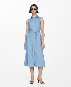 Women's Bow Detail Lyocell Shirt Dress