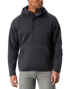 Men's Regular-Fit Mixed-Media 1/4-Snap Hoodie 