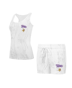 Women's Minnesota Vikings Quartz Hacci Knit Tank Top Shorts Sleep Set