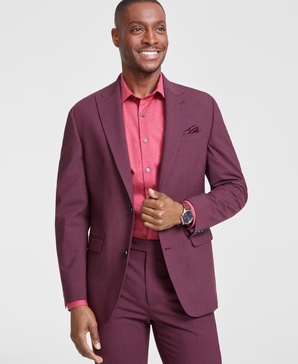 Men's Skinny-Fit Burgundy Wool-Blend Suit Separate Jacket, Created for Macy's