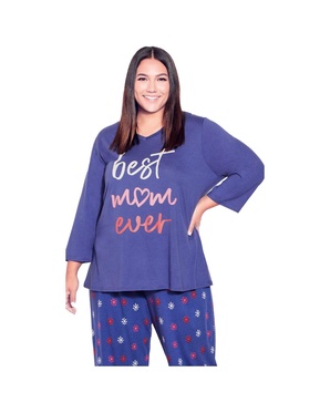 Women's Plus Size Best Mom Sleep Top