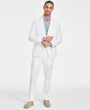 Men's Slim-Fit Stretch Linen Solid Suit