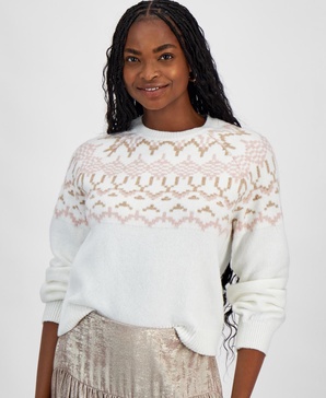 Women's Fair Isle Crewneck Sweater, Exclusively at Macy's