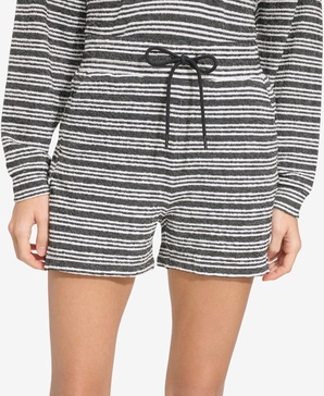 Women's Striped Knit Drawstring Shorts 