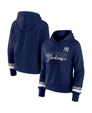 Women's Navy New York Yankees Over Under Pullover Hoodie