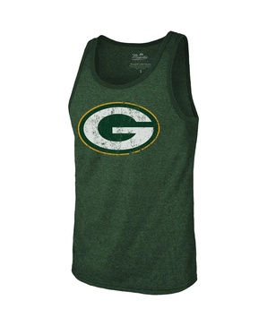 Men's Threads Aaron Rodgers Green Green Bay Packers Name & Number Tri-Blend Tank Top