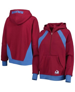 Women's Burgundy Colorado Avalanche Wishbone Half-Zip Hoodie