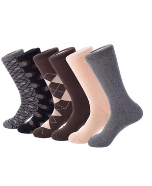 Men's Earthy Haze Dress Crew Socks 6 Pack