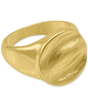 14k Gold-Plated Ripple Signet Ring