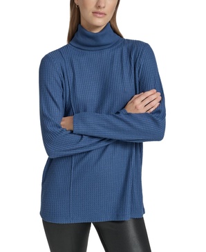 Women's Brushed Waffle Turtleneck Tunic