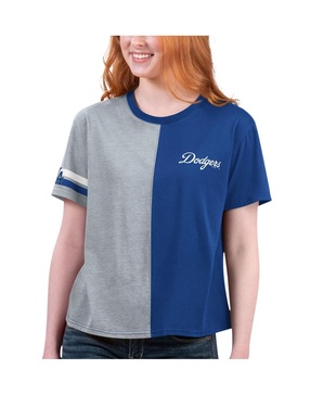 Women's Royal, Gray Los Angeles Dodgers Power Move T-shirt