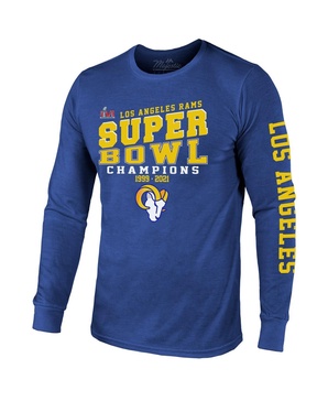 Men's Threads Royal Los Angeles Rams 2-Time Super Bowl Champions Loudmouth Long Sleeve T-shirt