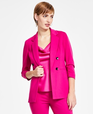 Women's Ruched-Sleeve Open-Front Blazer, Created for Macy's