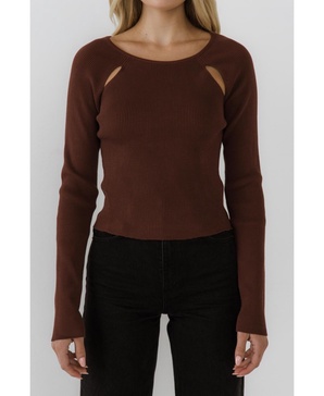 Women's Double Cut Out Knit Top