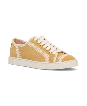 Women's Ivy Crochet Low Lace Up Leather Sneakers