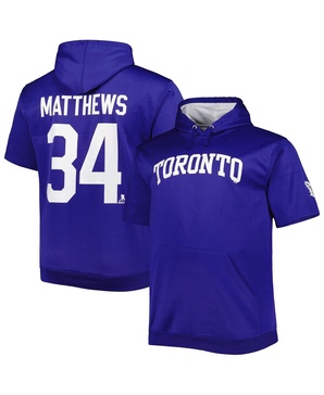 Men's Auston Matthews Blue Toronto Maple Leafs Big and Tall Name and Number Pullover Hoodie