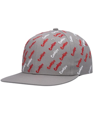 Men's Gray Triple Beam Allover Print Snapback Hat