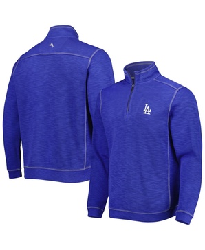 Men's Royal Los Angeles Dodgers Tobago Bay Tri-Blend Quarter-Zip Sweatshirt