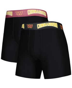 Men's Black and Burgundy Washington Commanders 2-Pack Boxer Briefs Set