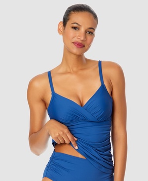 Women's Surplice Underwire Tankini Top