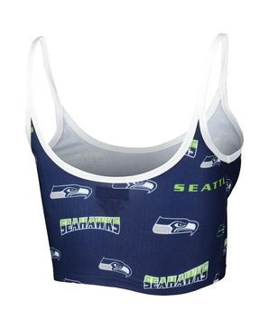 Women's College Navy Seattle Seahawks Breakthrough Allover Knit Lounge Bralette