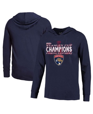 Men's Navy Florida Panthers 2024 Stanley Cup Champions Softhand Long Sleeve Pullover Hoodie