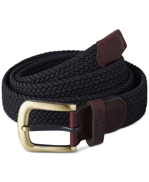 Men's Stretch Webbing Belt with Faux-Leather Trim