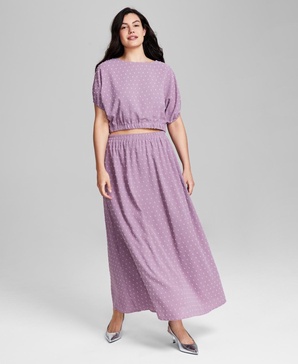 Women's Clip-Dot Pull-On Maxi Skirt, Created for Macy's