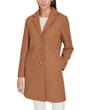 Women's Single-Breasted Notched-Collar Coat