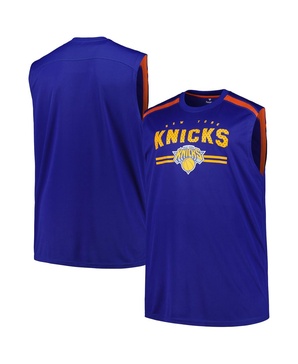 Men's Blue New York Knicks Big Tall Birdseye Muscle Tank Top