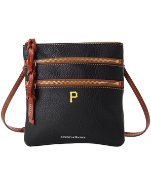 Women's Pittsburgh Pirates Pebble Triple-Zip Core Crossbody Purse