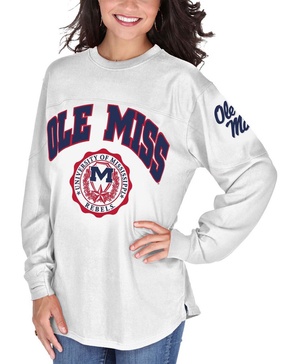 Women's White Ole Miss Rebels Edith Long Sleeve T-shirt